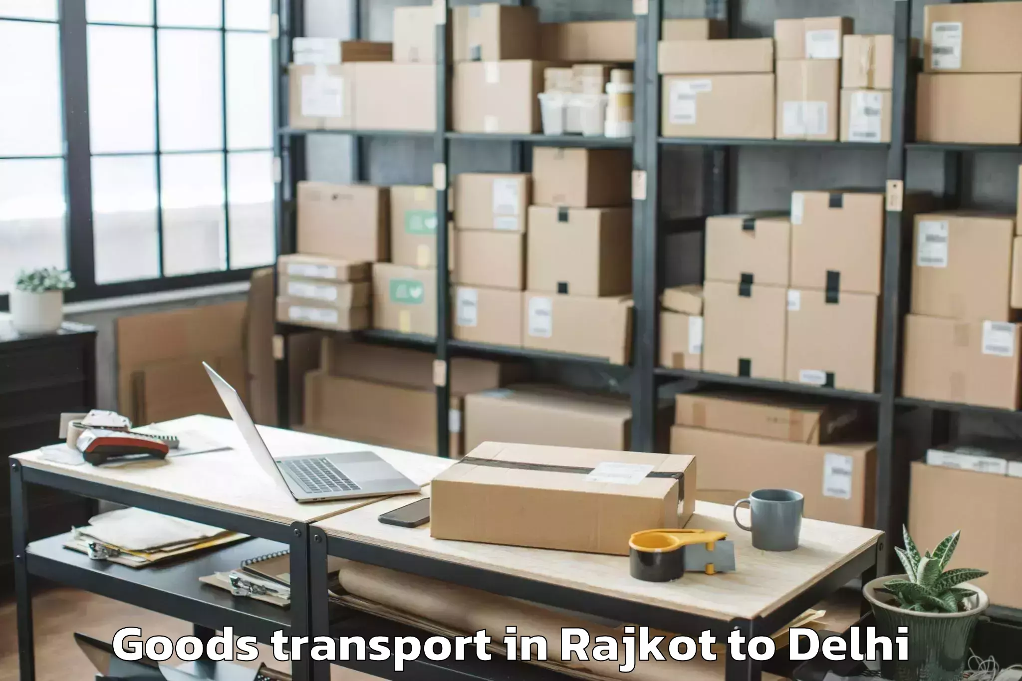 Easy Rajkot to Patel Nagar Goods Transport Booking